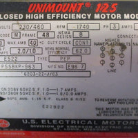 US Motors Unimount 125 Enclosed 1/3 HP High Efficiency Motor Module P55BKP963