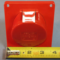 Altech ABL17 16A 6h/220/380V, 5 Pin Wall Mount Straight Receptacle Red NWOB