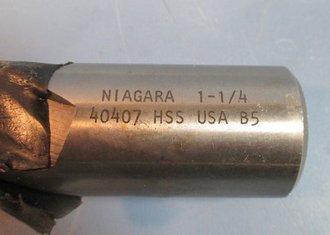 Niagara 1-1/4" 40407 HSS B5 Professionally CNC Resharpened Finishing End Mill