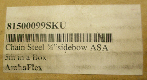 Ambaflex 81500099 Extended Pin Curved Link Single Roller Chain 5m Long 3/4"