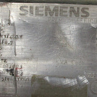 Siemens 1LA02132YK60 Electric Motor PE21 Plus RGZE 7.5HP 213TZ 11/8" Shaft