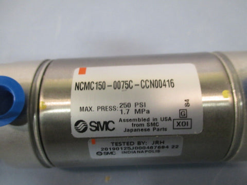 SMC 250 Psi Pneumatic Round Body Air Cylinder NCMC150-0075C-CCN00416