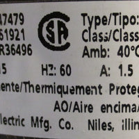 Dayton 3M069A Electric Motor 3000RPM 1/20HP 115V 1PH 5/16" Shaft Dia NOS