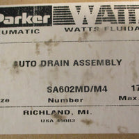 Parker Watts SA602MD/M4 Auto Drain Assembly 175 Max PSI