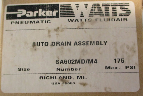 Parker Watts SA602MD/M4 Auto Drain Assembly 175 Max PSI