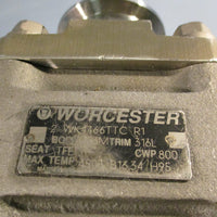 Worcester Ball Valve 316L 2 WK4466TTC R1 w/MK510 Mounting Bracket