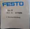 (Lot of 5) Festo 177694 Push In L Connector CQL-22 22mm -0.95bar…15bar