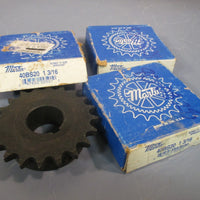 Lot of (3) Martin Solid Bore Sprocket 40 Chain, 20 Tooth 40BS20 13/16