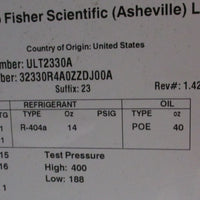 Thermo Fisher Revco ULT2330A Laboratory Freezer For Parts / Repair
