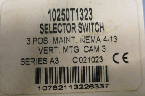 (Lot of 2) Eaton Cutler Hammer 10250T1323 3Pos. Selector Switch Nema 413