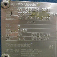 Eaton Dynamatic AS2107540001 Variable Speed Drive B21002103006 13/8" Shaft