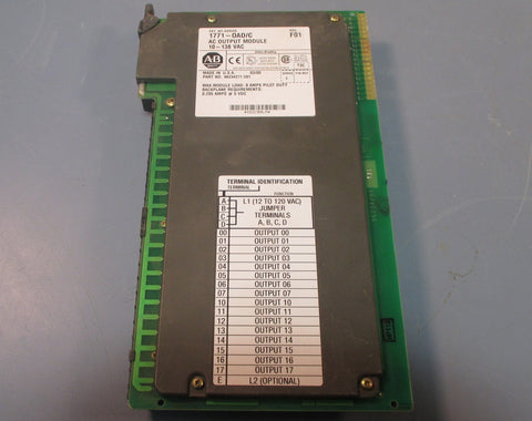 Allen Bradley 1771OAD C Rev. E01 AC Output Module 10  138 VAC Series C Used