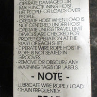 Demag DCCOM 5500 1/1 H5 V5.4/1.32 Electric Chain Hoist 1100lb 440480 VAC