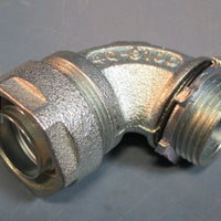 (5) OZ Gedney 4Q9100 90 Degree Conduit Connector Liquidtight Zinc Plated NIB