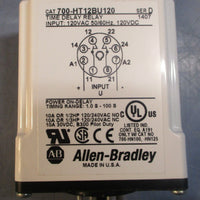 Allen Bradley 700-HT12BU120 Time Delay Relay 120VAC/DC Input 1.0 S - 100 S