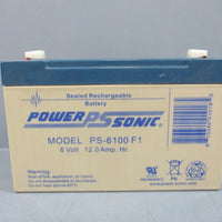 Power Sonic PS6100F1 Sealed Rechargeable Battery 6V 12Amp New Lot of 2