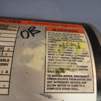 BALDOR COMMERCIAL MOTOR 56YZ, .2 .25 HP 3 PH, 50/60HZ, 17E068W148G2