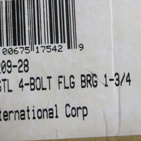 PTI SUCSF20928 4 Bolt Flange Block Bearing Stainless Steel 13/4" Bore SF209