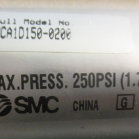 SMC NCA1D150-0200 Pneumatic Tie-Rod Cyllinder 250PSI 2" Stroke W/ Rod Clevis