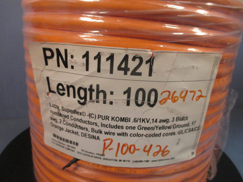 Lutze 111421 Superflex(C) PUR KOMBI .6/1KV, 14 awg Flex Motor Cable P100426