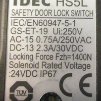 IDEC HS5L-VF44M-G Safety Door Interlock Switch Spring Lock 250 VAC 30 VDC