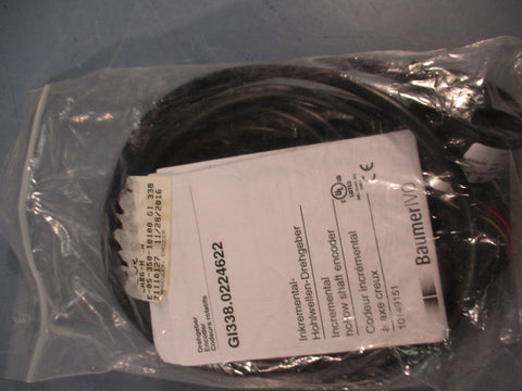 BAUMERIVO GI338.0224622 INCREMENTAL HOLLOW SHAFT ENCODER, OPTICAL ROTARY 5VDC
