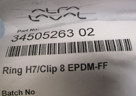 (Lot of 10) Alfa Laval 3450526302 Gasket Ring H7/Clip 8 EPDMFF For