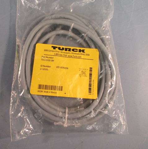 TURCK TIS 2-E653-3M Actuator and Sensor Cordset, LED Version U-62532