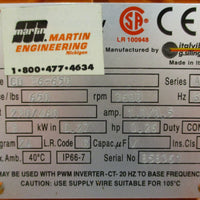 Martin Engineering CD 36650 Electric Vibrator 3600RPM Series AC 3PH 0.27kW
