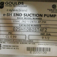 Goulds 02SH10B05T4F2 eSH End Suction Pump 91/2" Imp Dia 5HP ESHC 2X2 1/2X104P