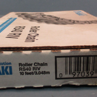 TSUBAKI RS40 RIV 10FT SINGLE STRAND ROLLER CHAIN, 0.5" Pitch, Chain Size #40
