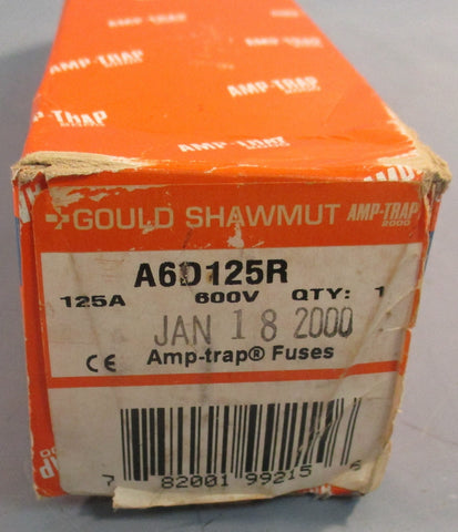 Gould Shawmut A6D125R Class RK1 Fuse AmpTrap Dual Element Time Delay 125A 600V