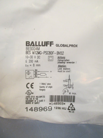 BALLUFF SENSOR BES004M BES M12MGPSC80FBV02