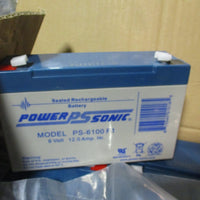 Lot of (11) Power Sonic Sealed Rechargeable Battery 6V 12Amp PS6100 F1