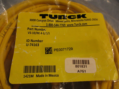 TURCK U-74163 Splitter Cable V5-10/RK4-1/1/1