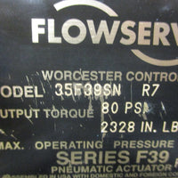 Worcester Flowserve 35F39SN R7 Pneumatic Actuator Series F39 120 PSI 2328 In/Lbs