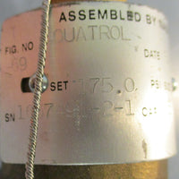 Aqautrol 69 Safety Relief Valve 175 PSI 3/4" Inlet/Outlet 45 GPM