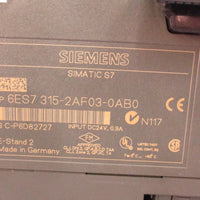 Siemens SIMATIC S7-300 6ES7 315-2AF03-0AB0 Controller Module