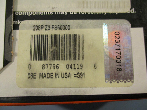 Timken 208P Z3 FS50000 Single Row Ball Bearing 40mm Bore 18mm W 80mm OD Lot of 2