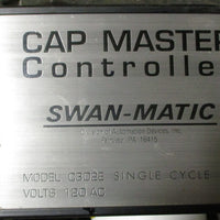 Swan-Matic C300 Cap Master Capper Machine C302E Controller Baldor DC Motor