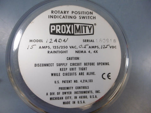 NIB Proximity Rotary Position Indicating Switch 12ADN 12 Amps 125/250 Vac