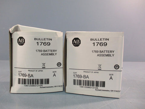 Lot of (2) Allen Bradley 1769-BA Series A CompactLogix 1769 Battery Assembly