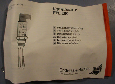 Endress+Hauser Liquiphant T FTL260-0020 Sensor 942202-0020 10-55VDC