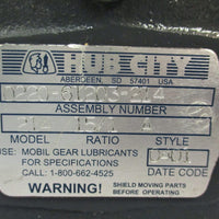 Hub City 022061203214 15:1 Ratio Right Angle Gear Reducer Model 214 Style A