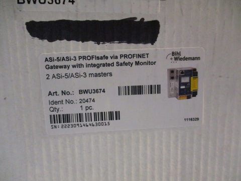BIHL WIEDEMANN ASi5/ASi3 PROFisafe via PROFINET Gtwy w/Safety Monitor BWU3674