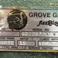 Grove Gear TM2262 Gear Reducer Flexaline 15:1 Ratio 2.92 input HP left output