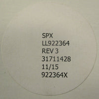 SPX LL922364 Pump Seal Rev 3 922364X 27/8" ID 31/4" OD 7/16" W