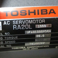 Toshiba RA20L AC Servo Motor WFA01000VSQA 1000 W, 1500 RPM Rated w/ DC Brake
