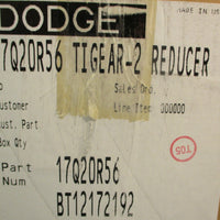 Dodge Tigear-2 17Q20R56 Gear Reducer 20:1 Ratio 1.03 Input HP 7/8" Shaft Dia