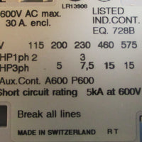 Allen Bradley 100C23D10 Ser C Contactor 100C23*10 600VAC Max 30A Encl.